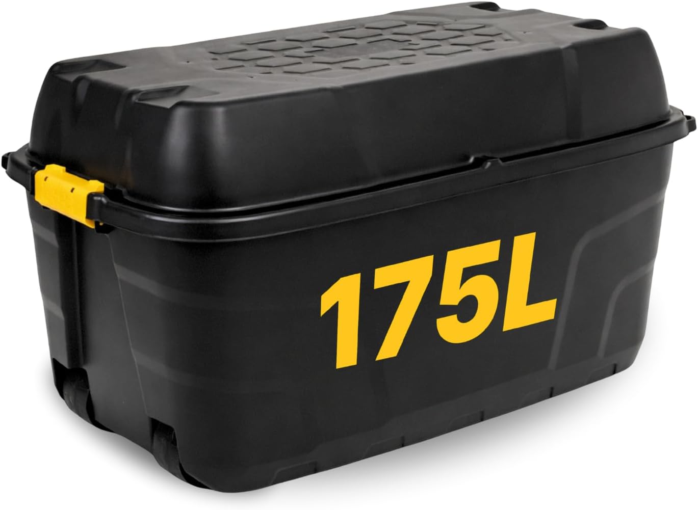 NOVECRAFTO 175L Storage Box on Wheels, Lid, Padlockable, Heavy-Duty, Black