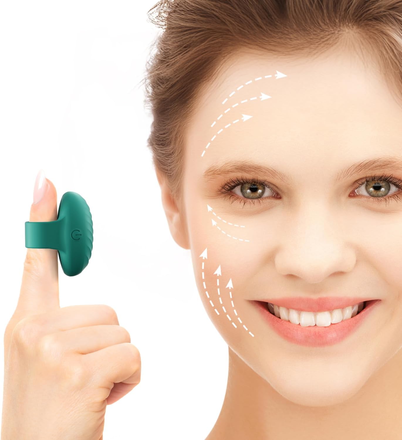Mini Face Massager, Waterproof Rechargeable Portable Powerful Massage Tool(Green)