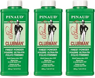Clubman Pinaud Finest Powder, Classic White Powder for Men, Protection Against Sweat and Body Odor, 9 oz x 3 Packs