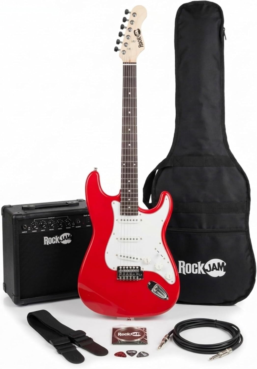 RockJam Electric Guitar Kit with Amp, Bag, Whammy, Strap, Lead, Spare Strings & Lessons