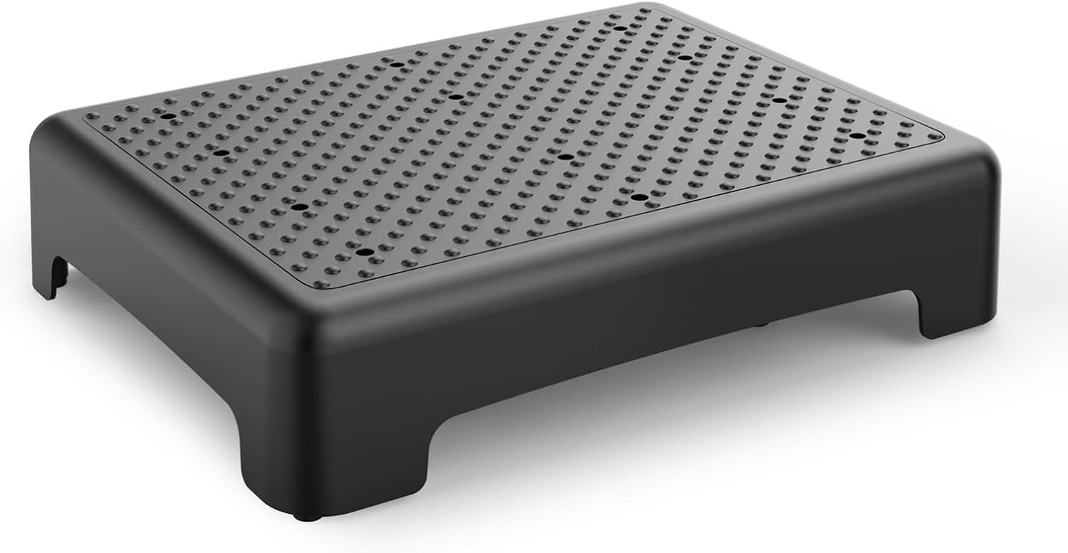 HBTower Mobility Step Stool for Adults & Seniors - Non-Slip Platform Indoor and Outdoor, Portable Riser, Safety Step for Car, Bedside, Office, Shower, Stairs - Black