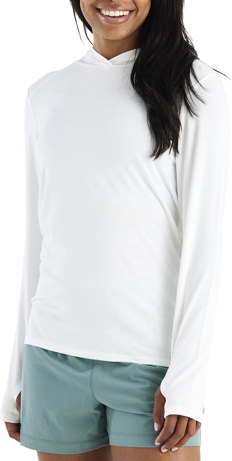 Free Fly Women's Shade Hoodie II - UPF 50+ Sun Protection Clothing Women’s Sun Shirt, Bamboo Viscose Hooded Shirt for Women