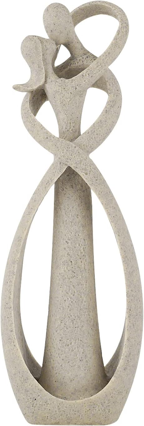 Ozzptuu Sandstone Resin Lover Hug Kiss Style Abstract Sculpture Statue Collectible Figurines Home Office Bookshelf Desktop Decor