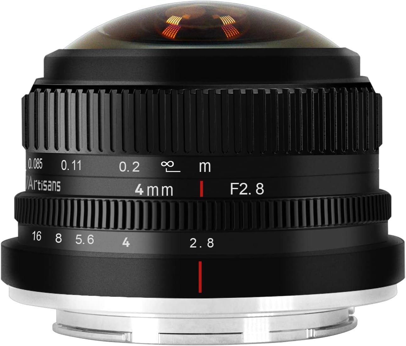 7Artisans 4mm F2.8 Fisheye Ultra Wide Angle Lens APS-C Manual Focus Prime Lens Compatible for Sony E-Mount Mirrorless Camera A6300 A6400 A6500 NEX-3 NEX-3N NEX-5T NEX-5R A7 A7II A7RIII