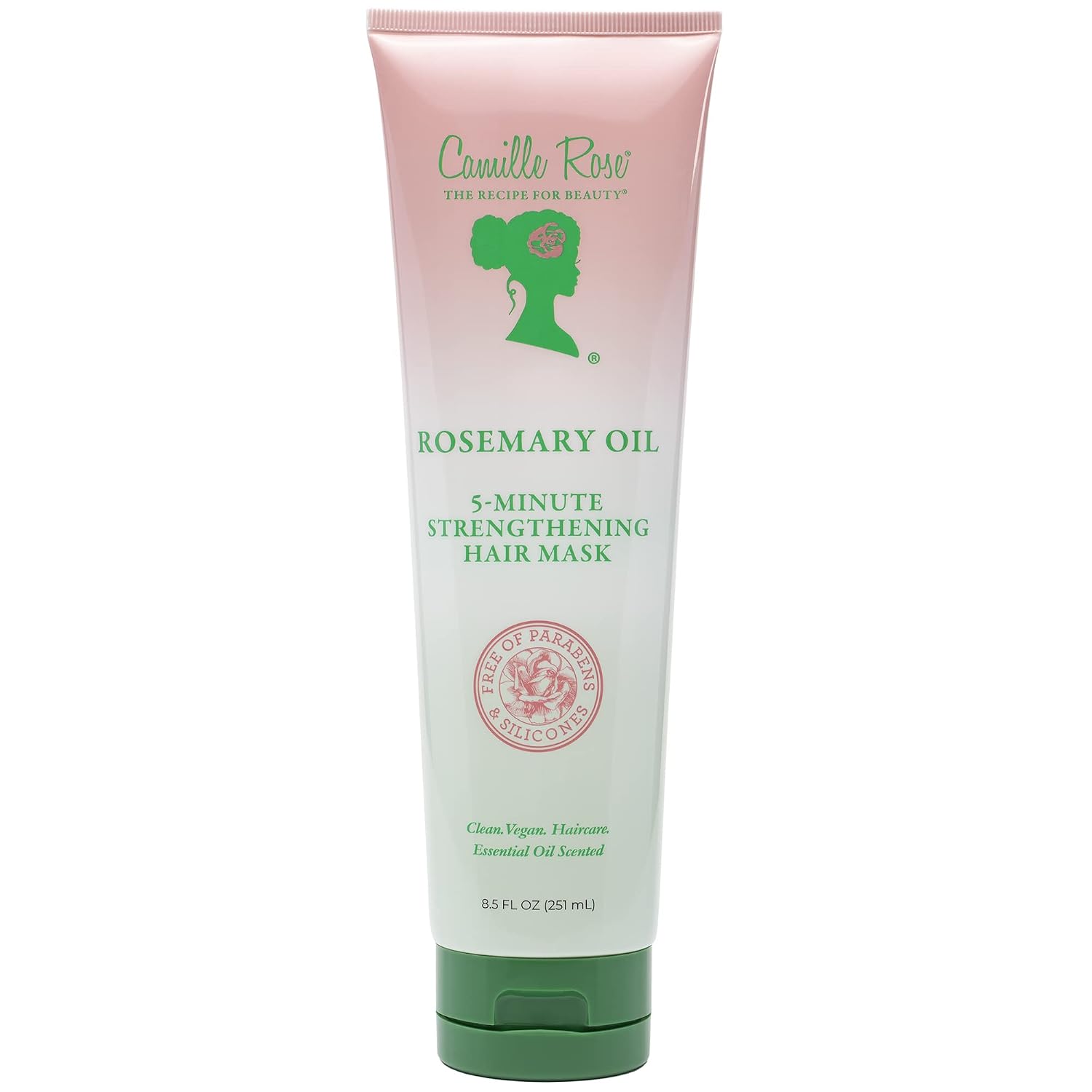 Camille Rose Hair Mask, Rosemary Oil – 5-Minute Strengthening Deep Conditioner for Refreshing Dry, Damaged Hair, Frizz Control, 8.5 Oz
