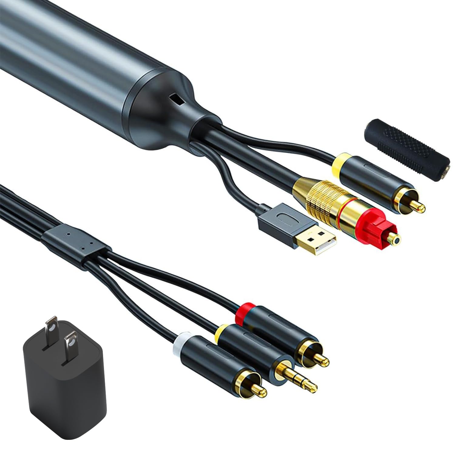 Digital to Analog Audio Converter Cable,DAC Digital Optical Coxial to Analog Male/Female 3.5mm AUX Audio Cable Adapter 10Ft,All-in-one D/A Audio Converter for PS3 HD DVD PS4 Amp Apple TV Home Cinema