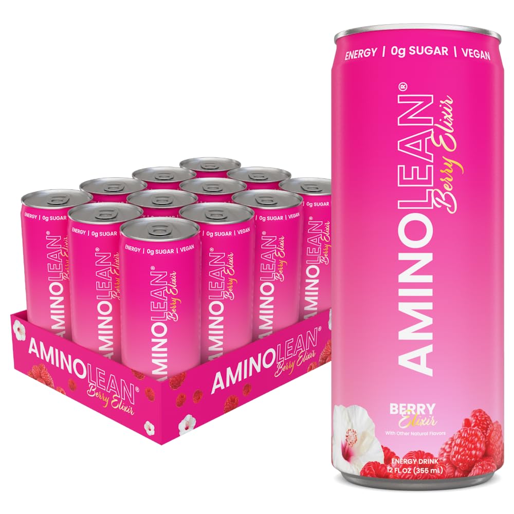 AminoLean Sugar Free Energy Drink with Natural Green Tea + BCAA Amino Acids