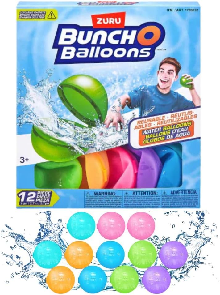 BunchO Balloons Reusable Magnetic Self Sealing Water Balloons (12)