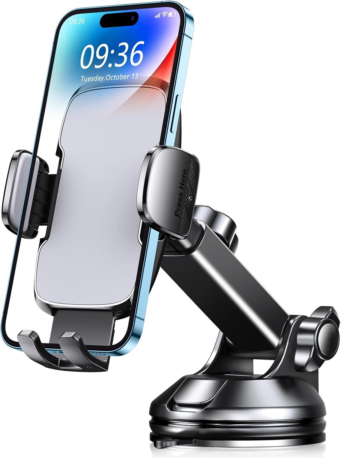 CIRYCASE Car Phone Holder, [Ultra Powerful Suction] Universal Dashboard Phone Holder for Car Kits, Hands-free & Case Friendly, Single Hand Operation GPS Vehicle Mount for Windshield, for 4-7” Phones
