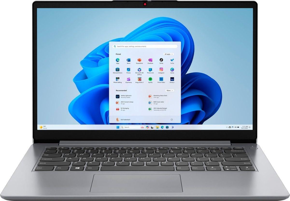 New Ideapad 1 Business & Student School Laptop 15.6 inch FHD Touch Screen i3-1215U Processor 8GB RAM 256GB SSD Storage Integrated UHD Graphics Webcam USB-C Wi-Fi 6 Win 11 Home in S mode Cloud Gray