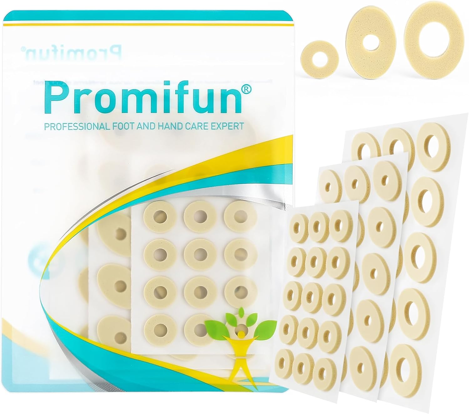 Corn Cushions for Toes and Feet - Callus Cushions to Protect Sore Spots with Foam Padding - Self-Stick Adhesive Pads - Relief Pain, Pressure and Friction from Shoes (Multi-Size, 45 Count)