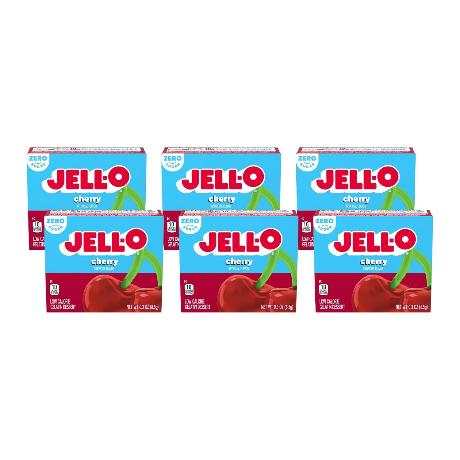 Jell-O Black Cherry Sugar-Free Gelatin Mix (0.3 oz Boxes, Pack of 6)