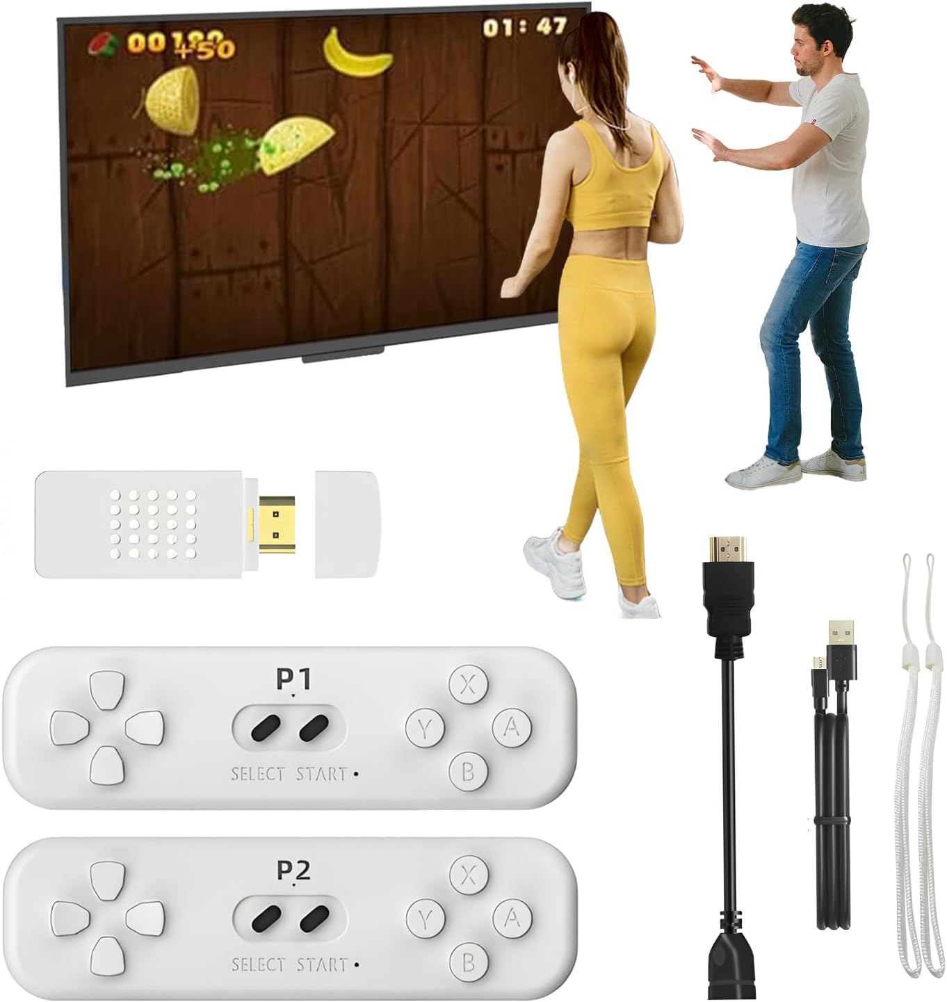 HD Classic Games Stick Sensory gaming machine, Retro Game Console, TV Game Console HD Classic Games Stick with 1086 Games and Dual 2.4G Wireless Controllers Plug and Retro Play Video Games for Tv ﻿