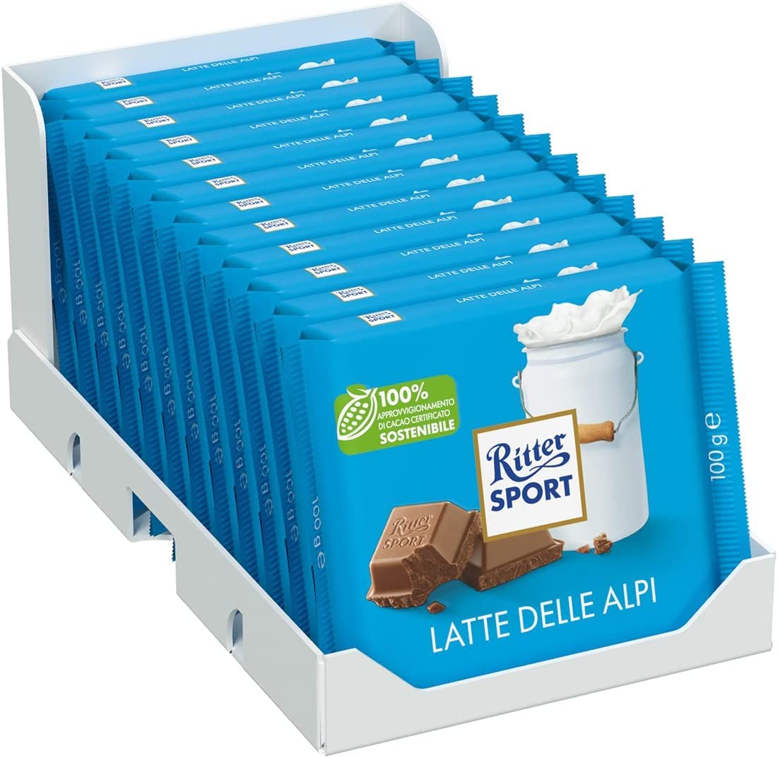 Ritter Sport alpine milk 100gr/3.53oz x12