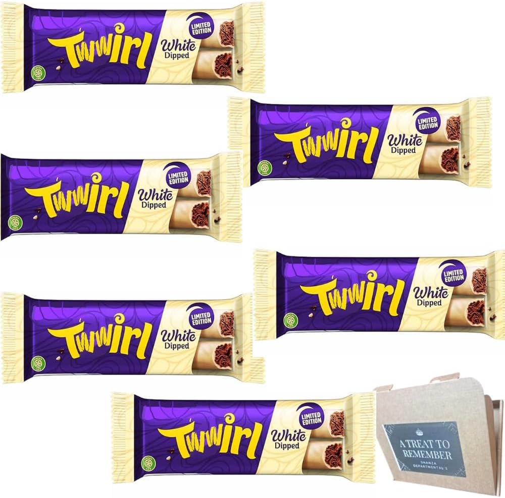 Twwirl White Dipped Chocolate Bar for limited-Edition 43g Pack of (6 Bars)