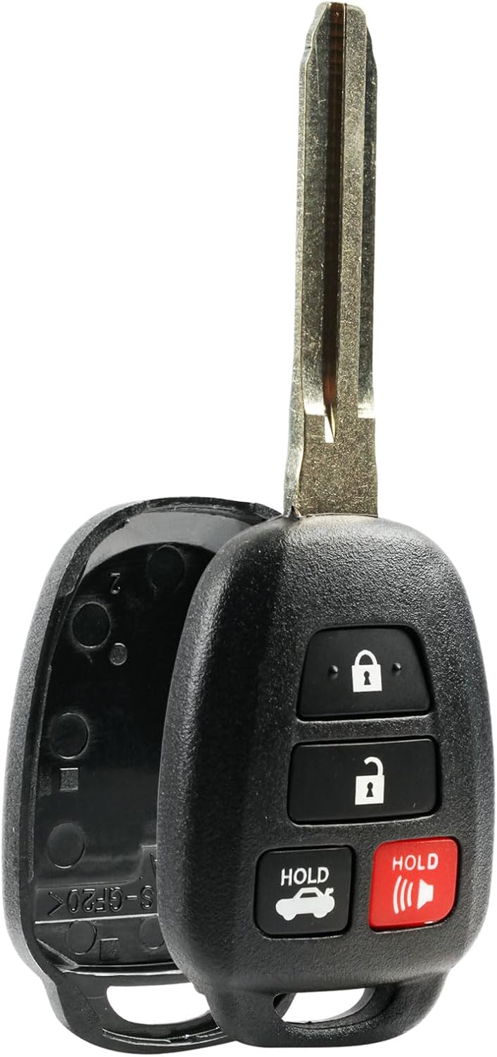 Key Fob Shell fits 2012-2017 Toyota Camry / 2014-2017 Toyota Corolla RAV4 Highlander Keyless Entry Remote Case & Pad (HYQ12BDM)