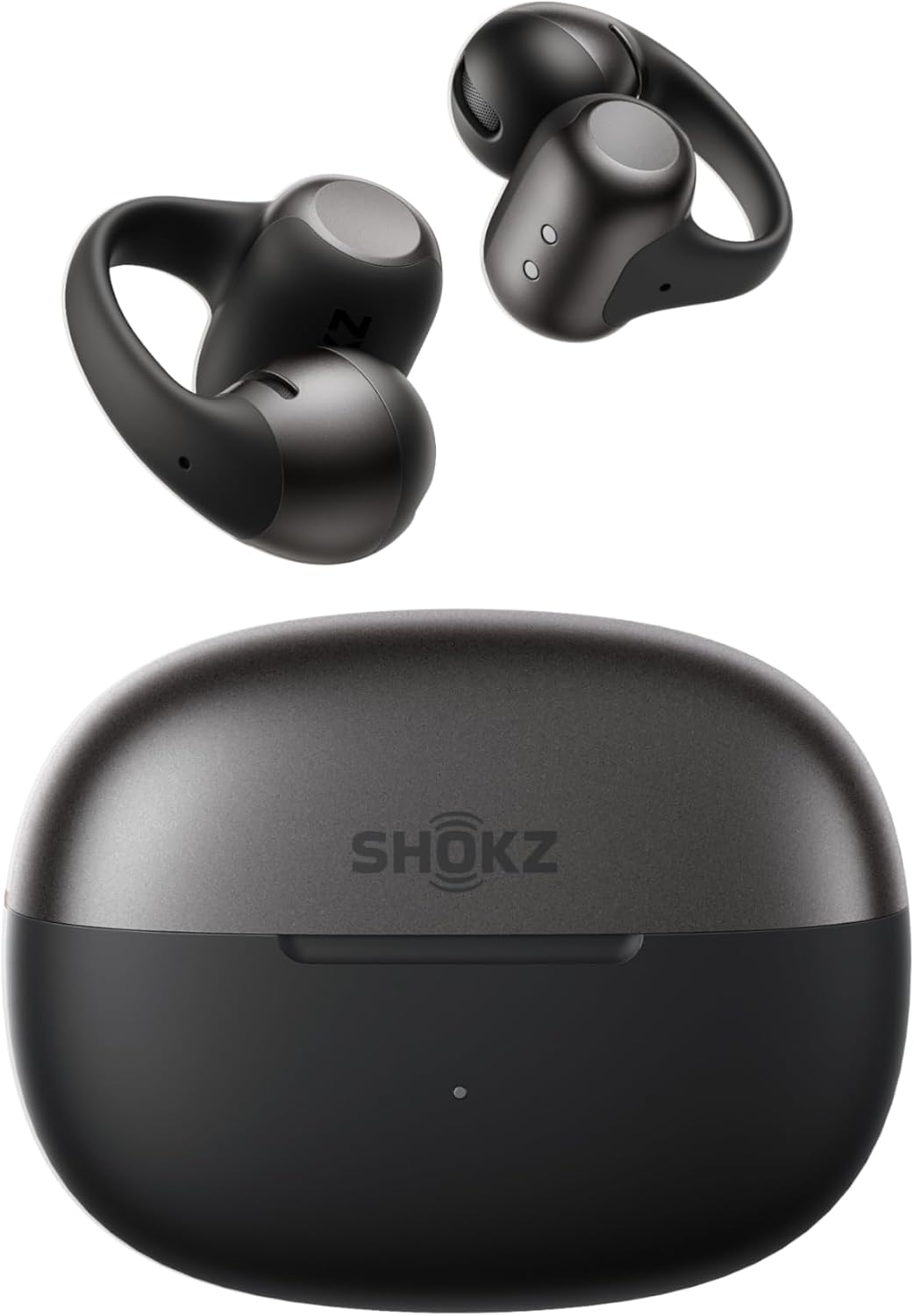 SHOKZ OpenDots 2 Open-Ear Clip-On Earbuds, Black, Dolby Audio, 3 Mics