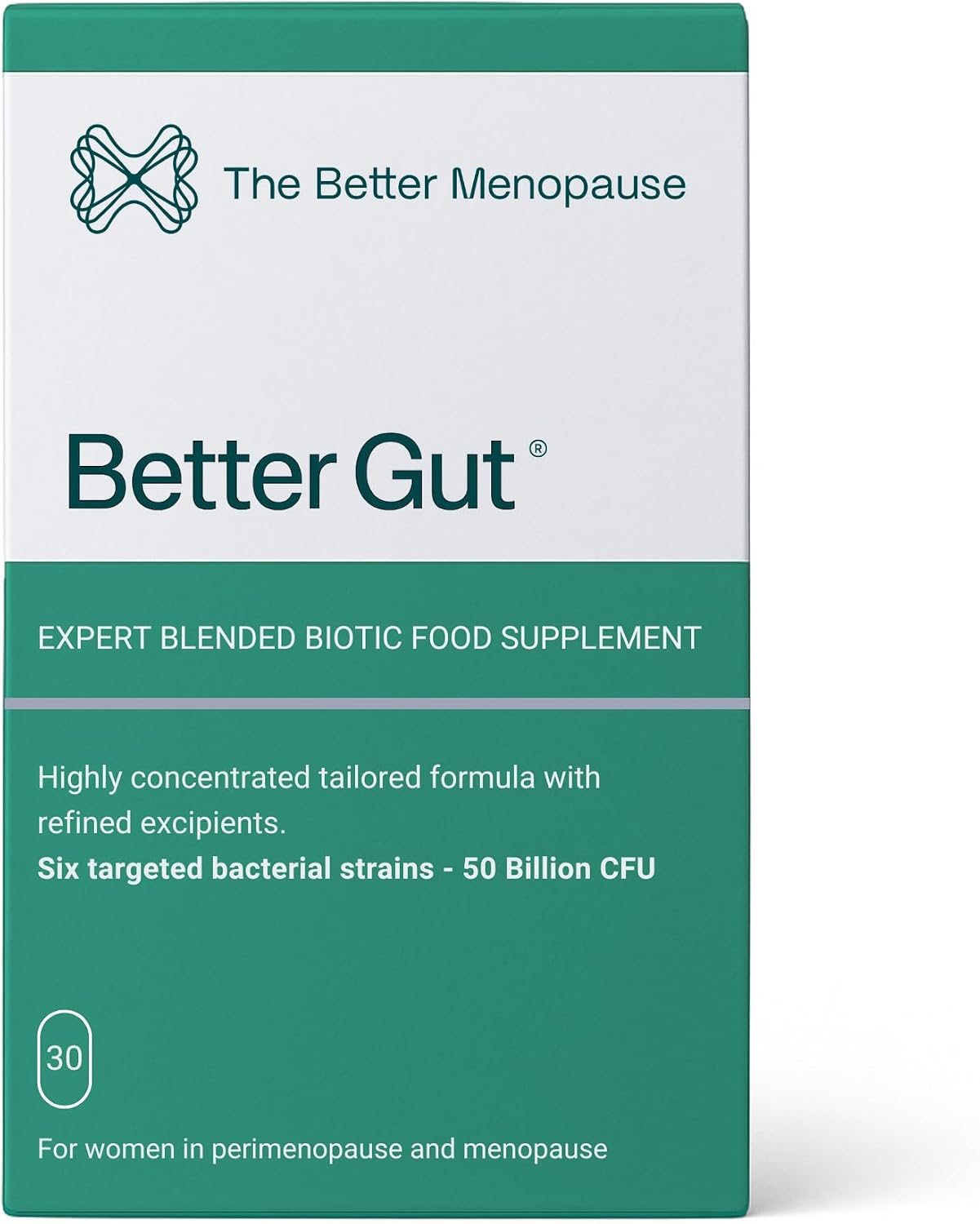 The Better Menopause | Better Gut Advanced Biotic Supplement for Women 35+ | Probiotics for Gut Health, Perimenopause & Menopause | One Month Supply