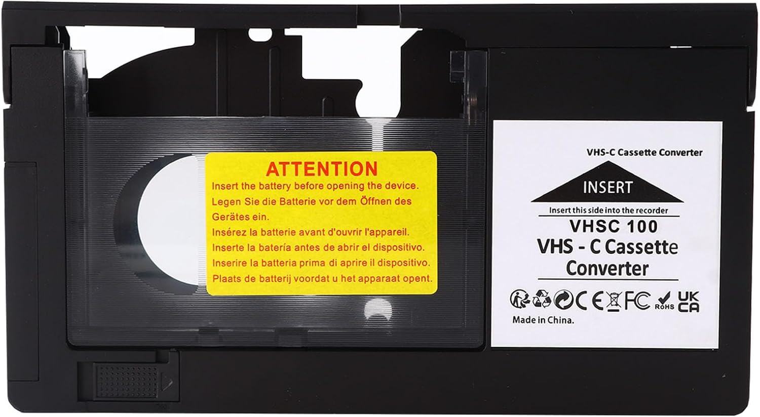 Motorized VHS-C to VHS Cassette Adapter for JVC C-P7U CP6BKU C-P6U Panasonic PV-P1 RCA VCA115(Not Compatible with 8mm/MiniDV/Hi8)