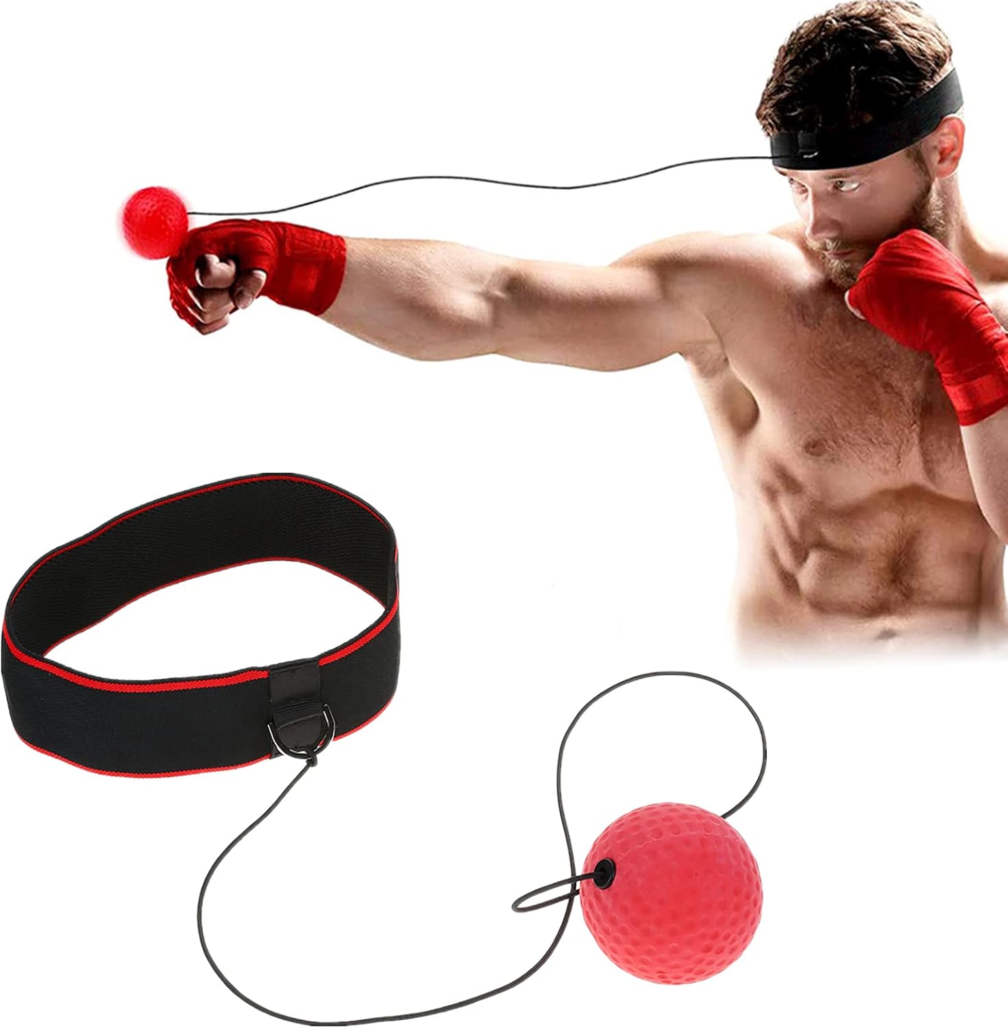 Dioche Boxing Reflex Balls with Adjustable Headband, Multi-Functional Foot Kick Target Speed Punching Pad for Speed and Hand Eye Coordination Training, Boxing