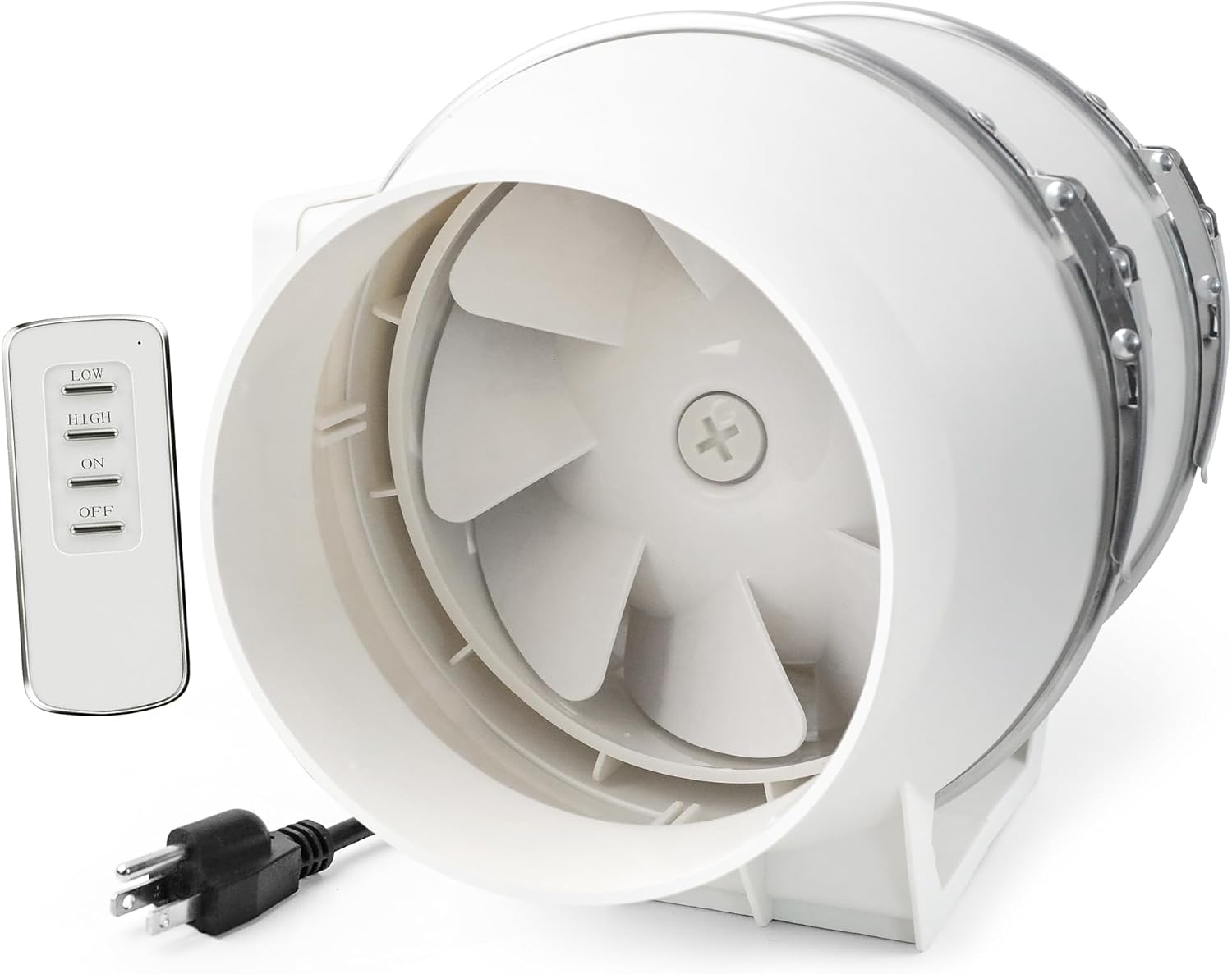 Voltset 6 Inch Duct Fan with Remote Control Inline Ventilation Exhaust Fan