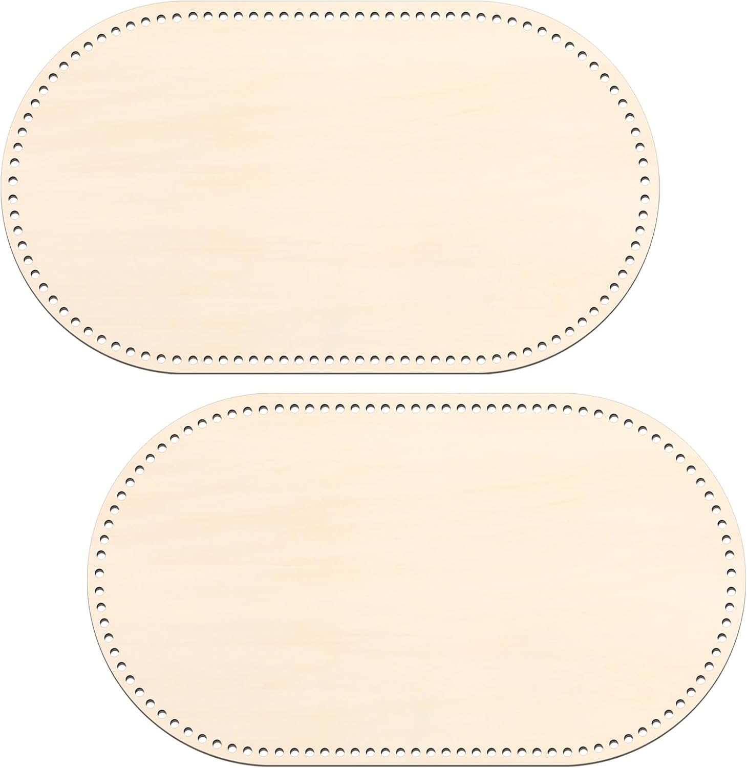 Vercraft 1 Pc Moses Basket Wood Bottom 27.56 x 15.75 inches/ 70 x 40 cm Oval Natural Wood Base Shaper for DIY Crochet or Knitting Weaving Crafts Home Decoration (Base Only) Hole: 1cm