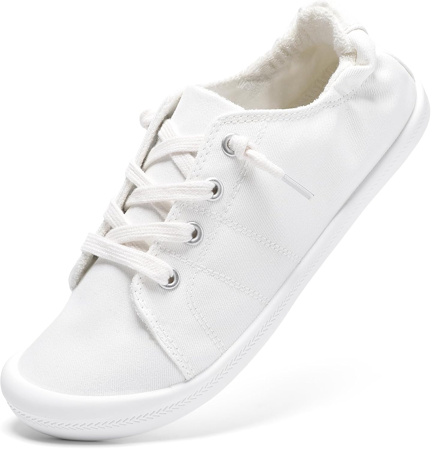 STQ Slip on Trainers Women Walking Shoes Ladies Canvas Low Top Orthopedic Comfort Memory Foam Lightweight Fashion Casual Sneakers