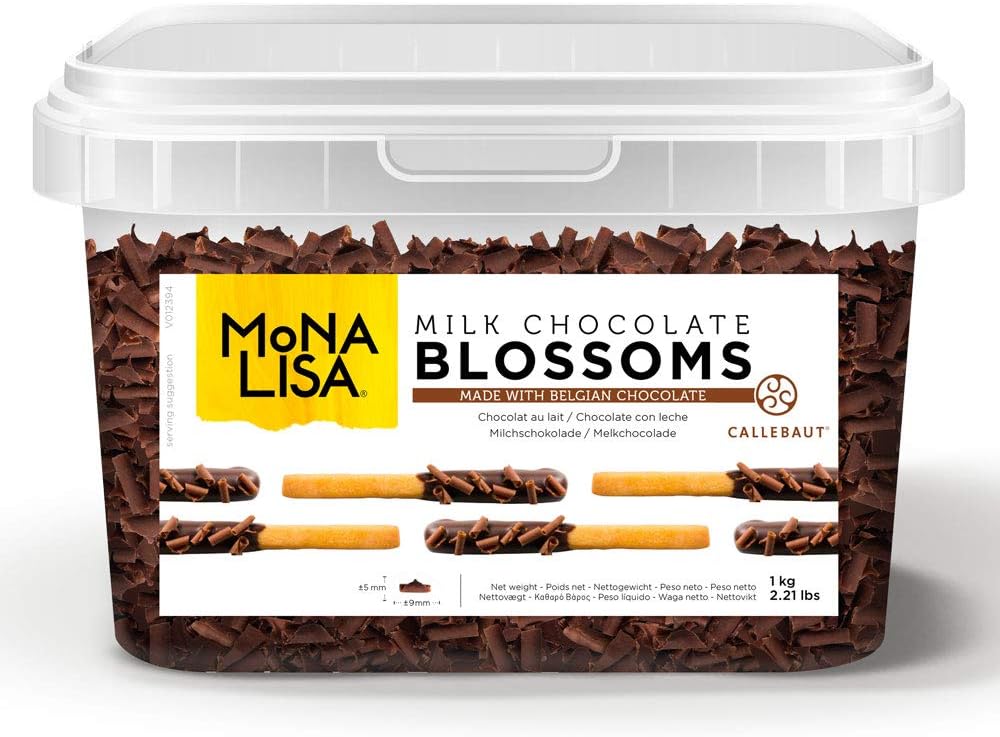 Mona Lisa Blossoms by Callebaut (Milk Chocolate Curls, 1kg Tub)