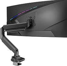 WALI Single Monitor Gas Spring Desk Mount, Heavy Duty Monitor Arm for Ultrawide Screen up to 35 inch, 33 lbs. Fully Adjustable, Mounting Holes 75 and 100 (GSM001XL), Black
