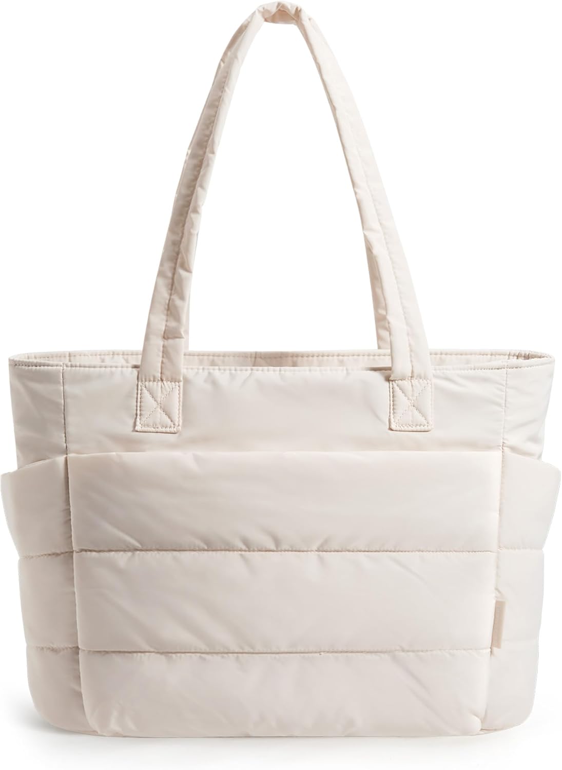 BAGSMART Tote Bag for Women, Lightweight Puffy Tote Bag with Compartments, Quilted Shoulder Bag Handbag for Travel, Work