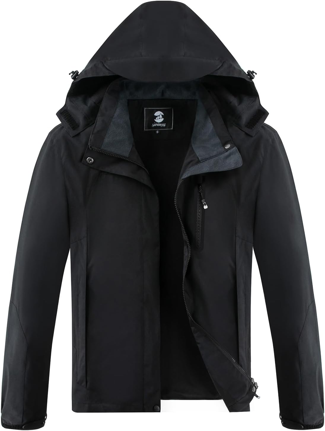 SaphiRose Womens Waterproof Rain jacket Lightweight Active Outdoor Raincoat with Removable Hood