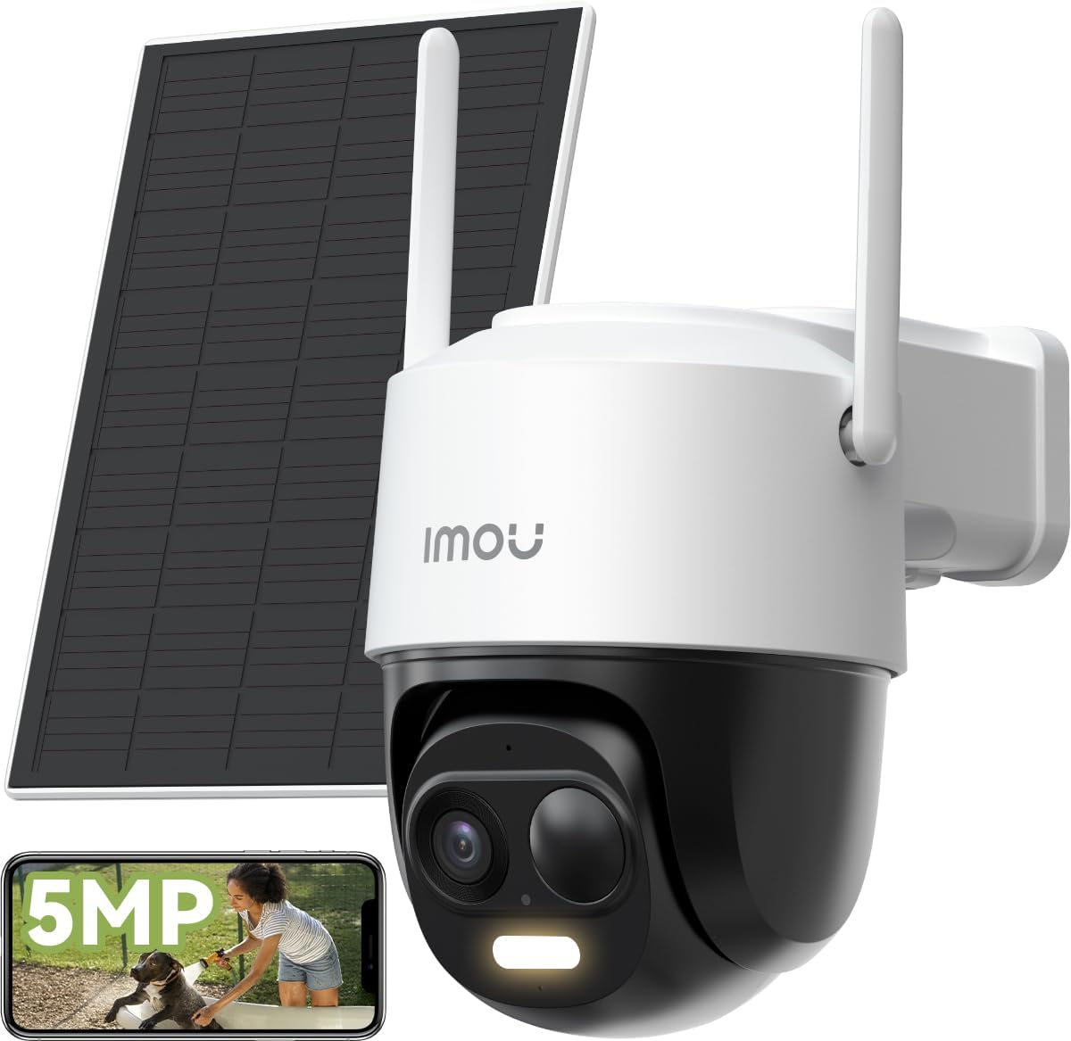 Imou 3K Solar Security Camera Outdoor Wireless, 360° Battery Outdoor Camera, Wi-Fi CCTV Camera Solar, AI Human Car Detection, 20M Color Night Vision, Siren Spotlight, 2-Way Audio, Works with Alexa