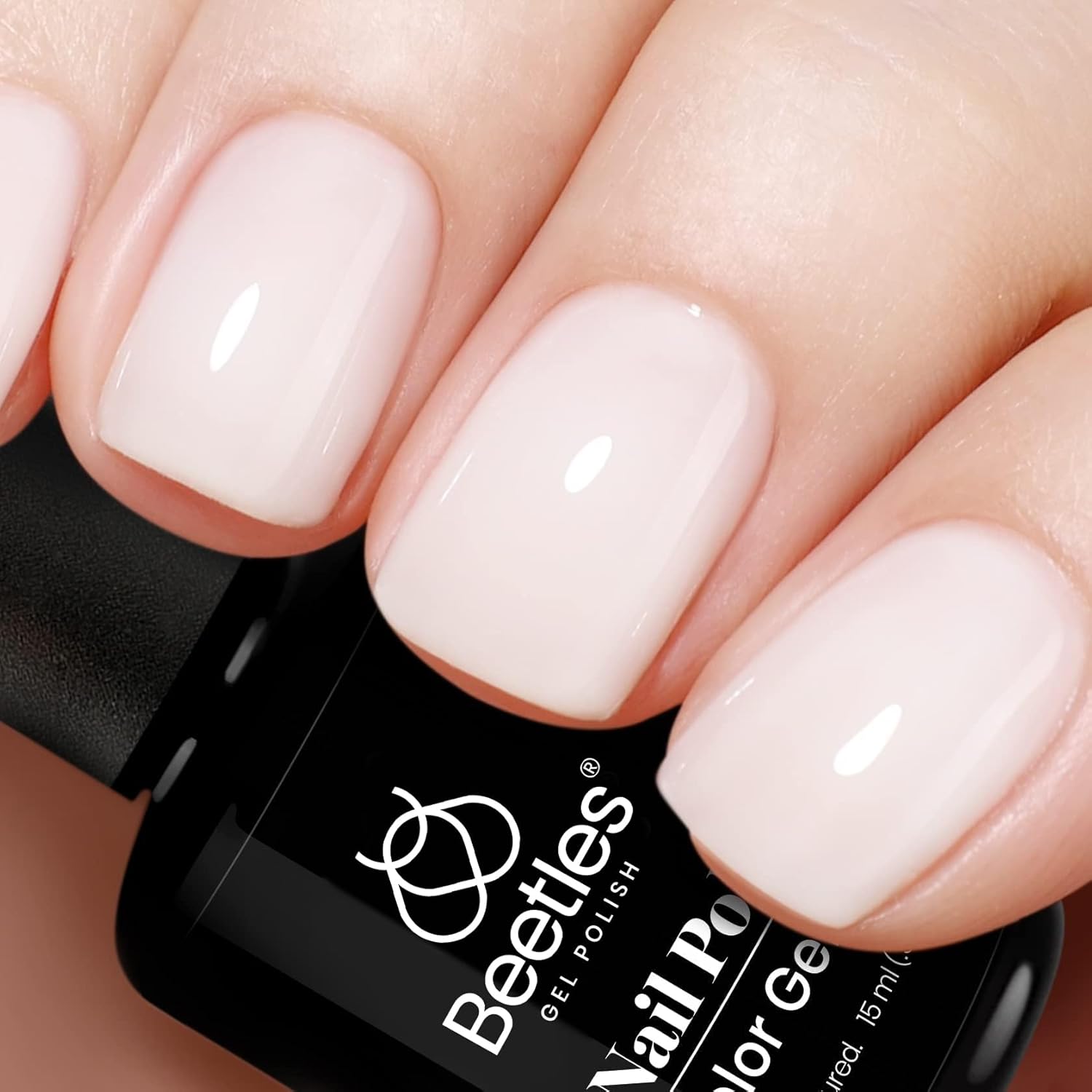 Beetles Neutral Gel Nail Polish 15ml Milky White Jelly Gel Polish Set Nude Color Translucent Sheer Soak Off UV LED Nail Concealer Nail Art Gift for Women 0.5Oz