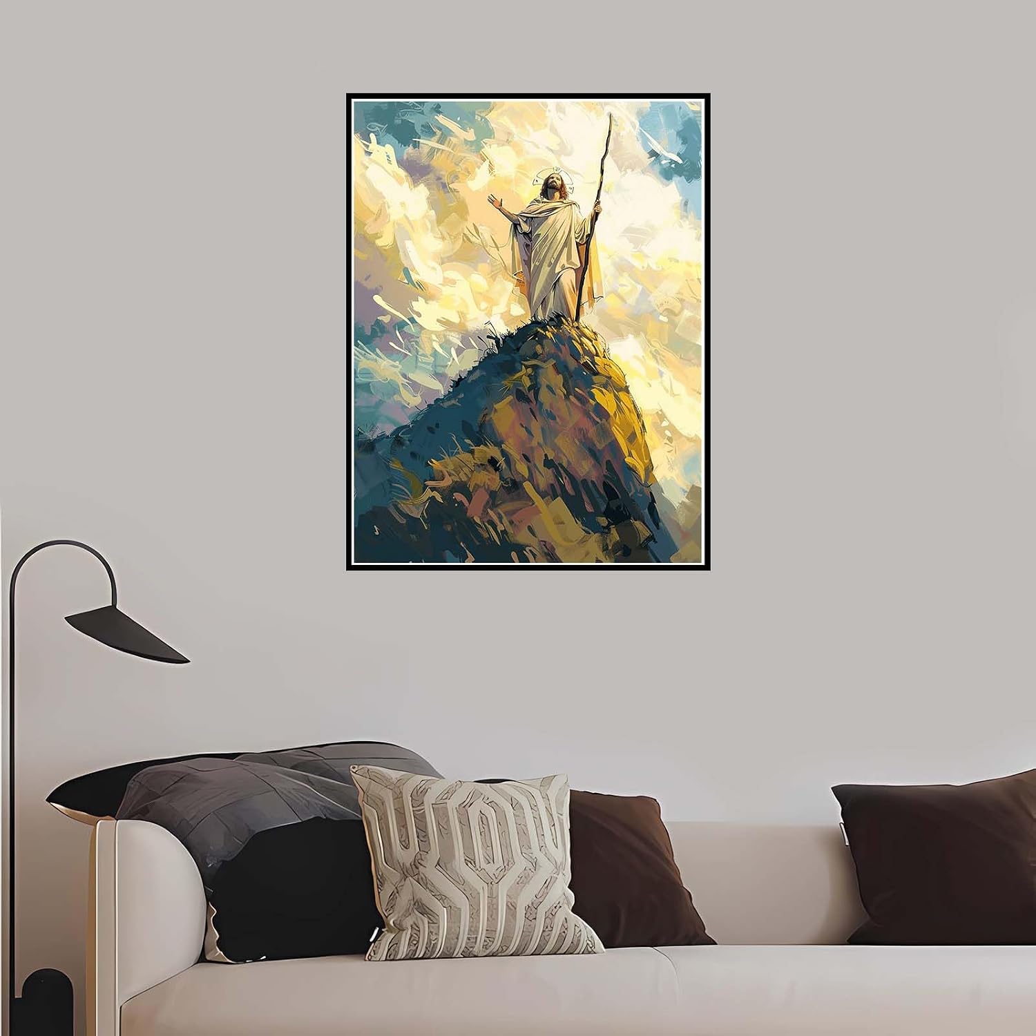 Paint by Numbers for Adults Man, with Frame 12x16 Inch Landscape Paint by Numbers Kits for Children Beginners with Paintbrushes Acrylic Pigment Drawing, DIY Oil Painting by Numbers Women Gift-DK177