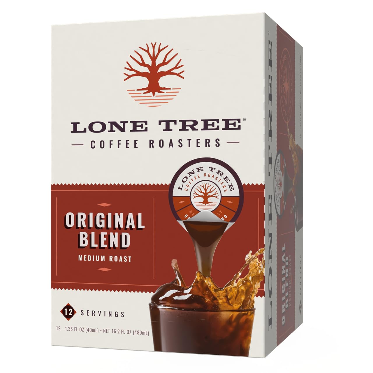 Lone Tree Single-Serve Coffee Pods – Premium 100% Arabica Liquid Concentrate – Smooth & Bold Medium Original Roast – 12 Pods – Ready Hot or Iced