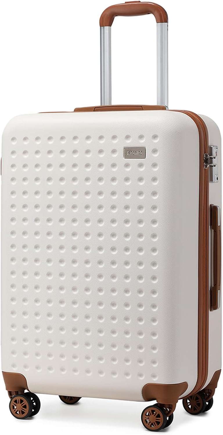Kono Medium Suitcase 4 Wheels Durable ABS 24" Medium Luggage Suitcases Lightweight Check in Hold Luggage with TSA Lock