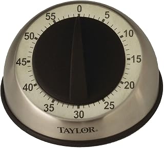Taylor RA14276 Mechanical Stainless Steel Timer for School, Learning, Projects, and Kitchen Tasks, One Size, Multicolor