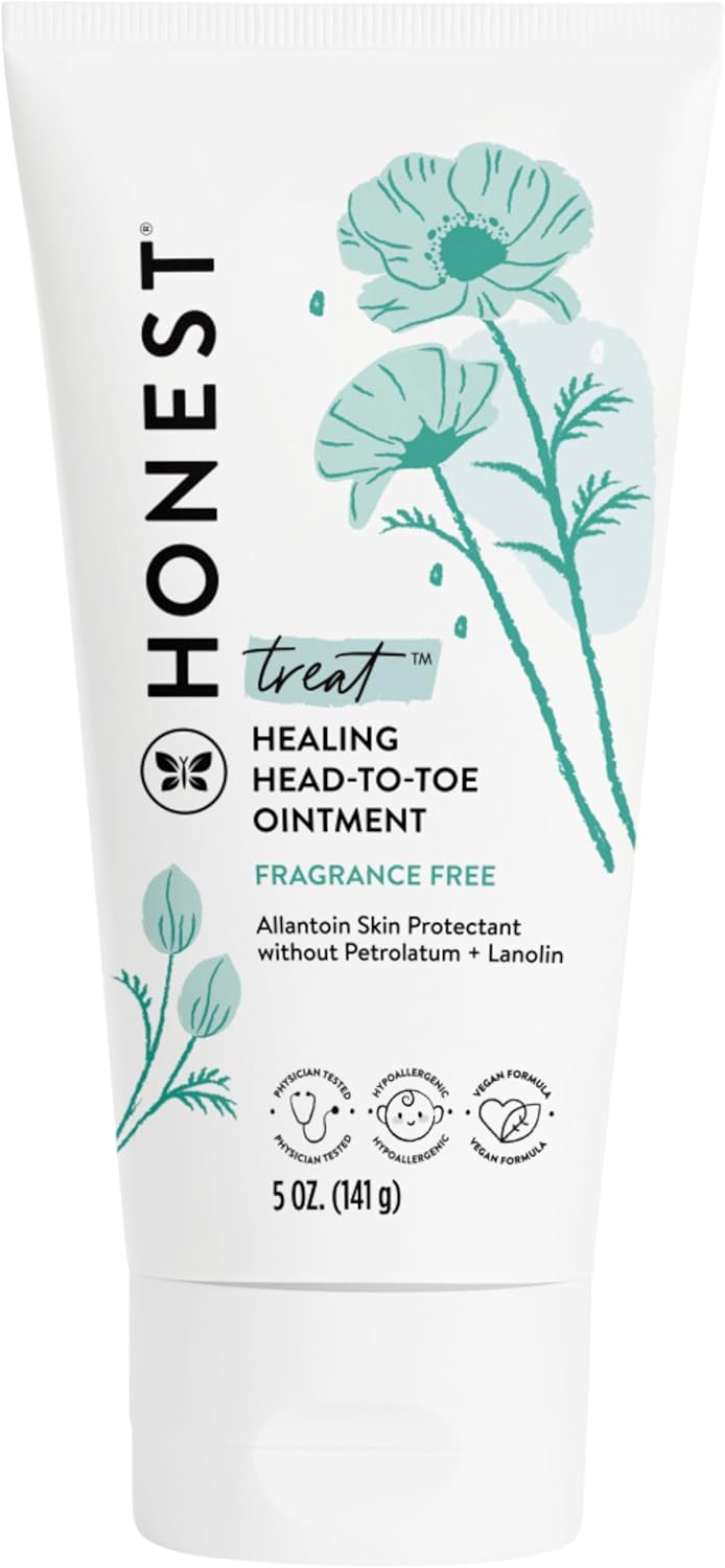 The Honest Company Multi-purpose Healing Ointment from Head to Toe, Safe for Sensitive Skin, Hypoallergenic, Fragrance Free, Vegan, 5 oz