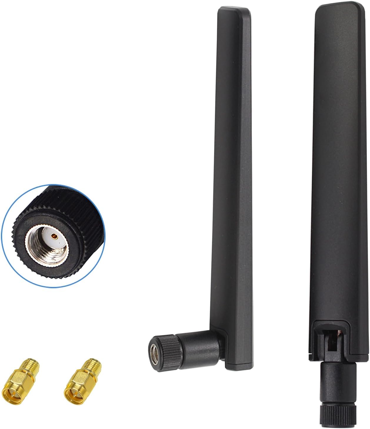 WiFi 6E Antenna Dual Band 2.4GHz 5GHz 5.8GHz 12dBi MIMO RP-SMA Connector for WiFi WLAN Router Wireless Network Card USB Adapter Security IP Camera Video Surveillance Monitor Bluetooth Antenna