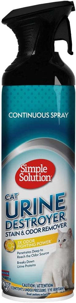 Simple Solution Urine Destroyer Continuous Spray Stain and Odor Remover for Cats 17 fl. oz.