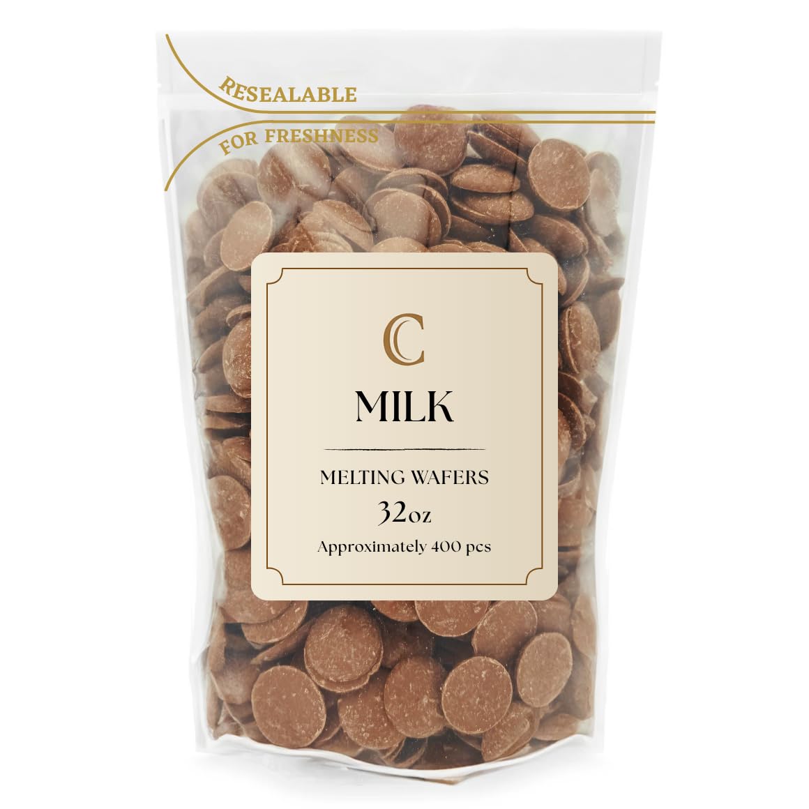 KIDU Chocolate Melting Wafers Bulk Bag Perfect For Dipping, Deserts, Baking And More (2 Pound, Milk New)