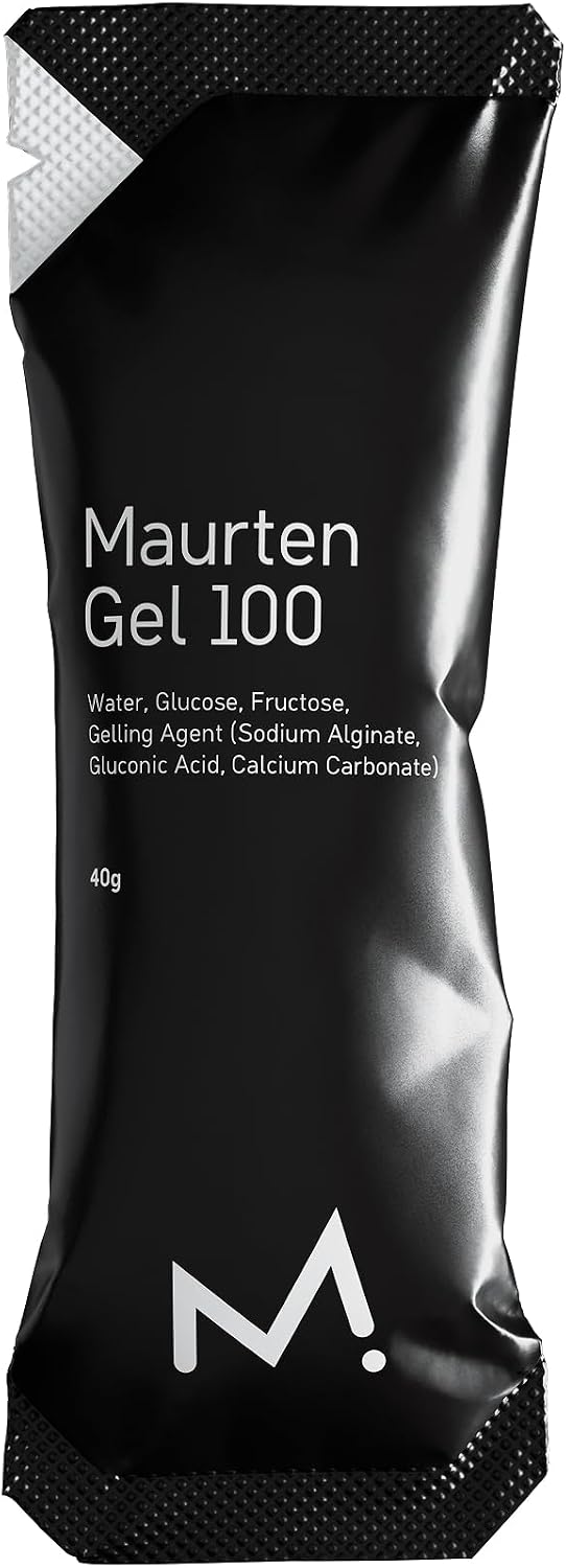 MAURTEN Gel 100 Energy Gel - 12-Pack of 40g - 25g Carbohydrates per Serving - Stomach-Friendly Patented hydrogel Technology for Cycling and Running - Natural & Free of Color or preservatives