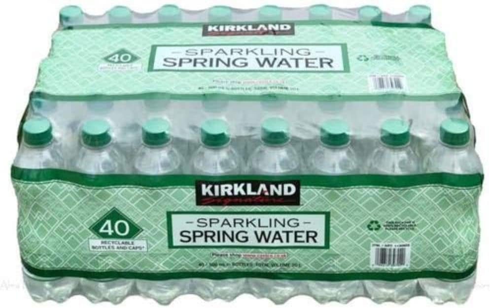 Kirkland Signature Sparking Spring Water Screw Cap Lid Bottles Pack of 40x500ml