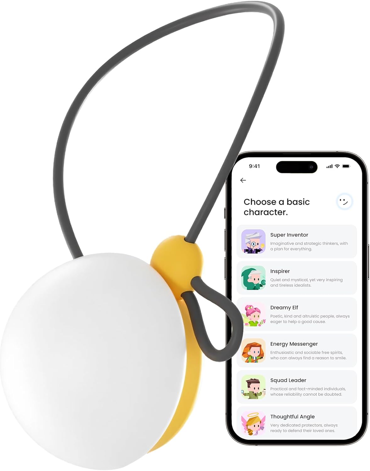 Haivivi BubblePal AI Companion Toy, Interactive Digital Pet For 3 Years Old+, Adjust to Any Plush Toy, Answer to Any Question for Children, Create Stories with Kids, Various Language Available, Yellow