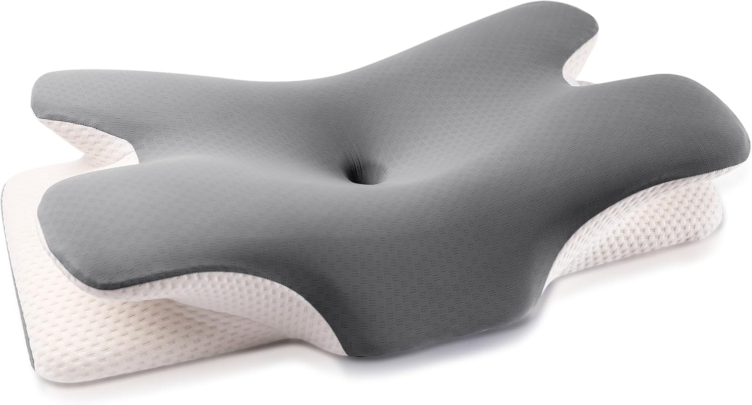 MULISOFT Memory Foam Pillow, Comfortable Pillow, Supportive Neck pillow, Ergonomic side sleeper pillow (GREY)