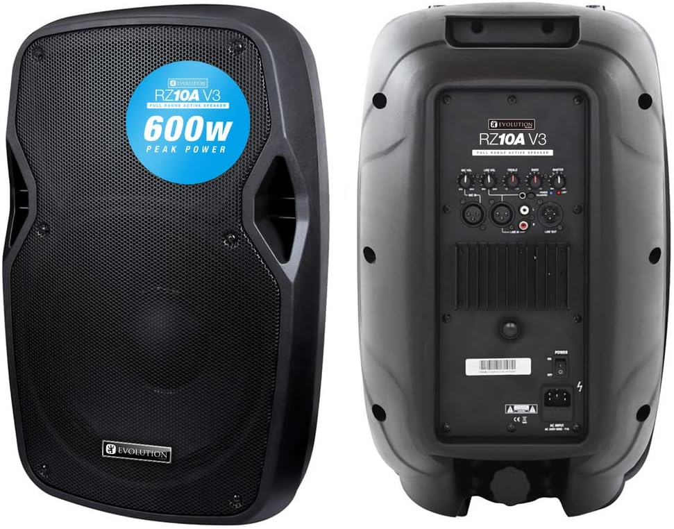 AVC Designs Evolution Audio RZ10A V3 Portable 10" 600W Active Powered Stage Club PA Speaker