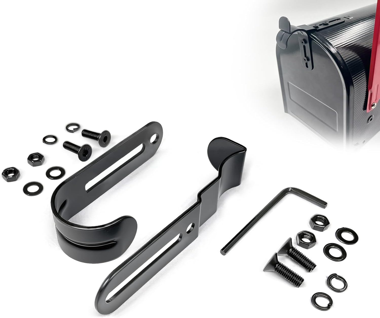 Mailbox Latch and Handle Kit, Thickened Mailbox Latch Replacement Set Easy Installation for Repairing Mailbox Door, Premium Material Durable Solid Construction Safe and not Easily Damaged(Black)