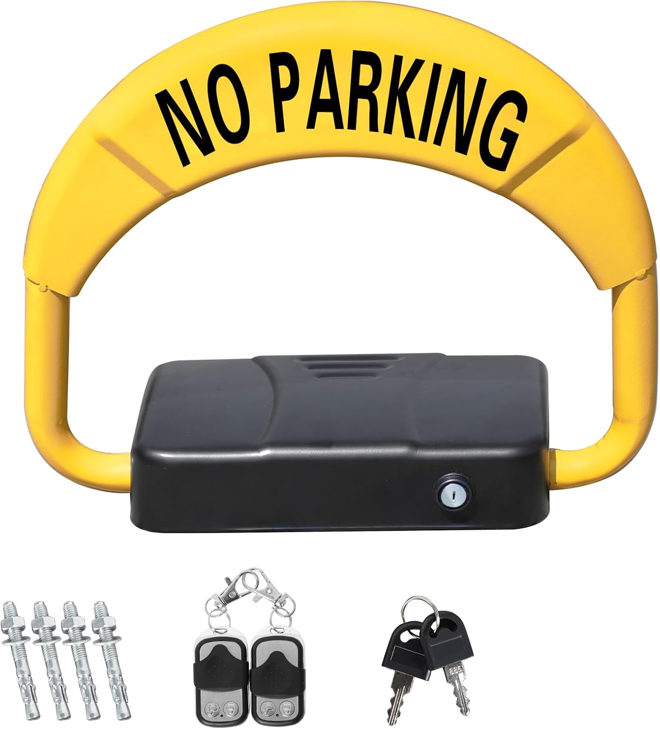 ORIENTOOLS Automatic Remote Control Parking Lock, Folding Parking Barrier Batteries Not Included, 98ft Private Car Parking Latch Space Lock Parking Blocker for Home, Business, Office & Commercial Use