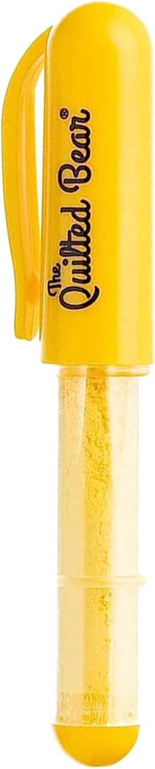 The Quilted Bear Chalk Fabric Markers for Sewing - Pen Style Fabric Markers for Sewing, Quilting, Dressmaking & Crafts with Chalk Wheel Tip - (Yellow)