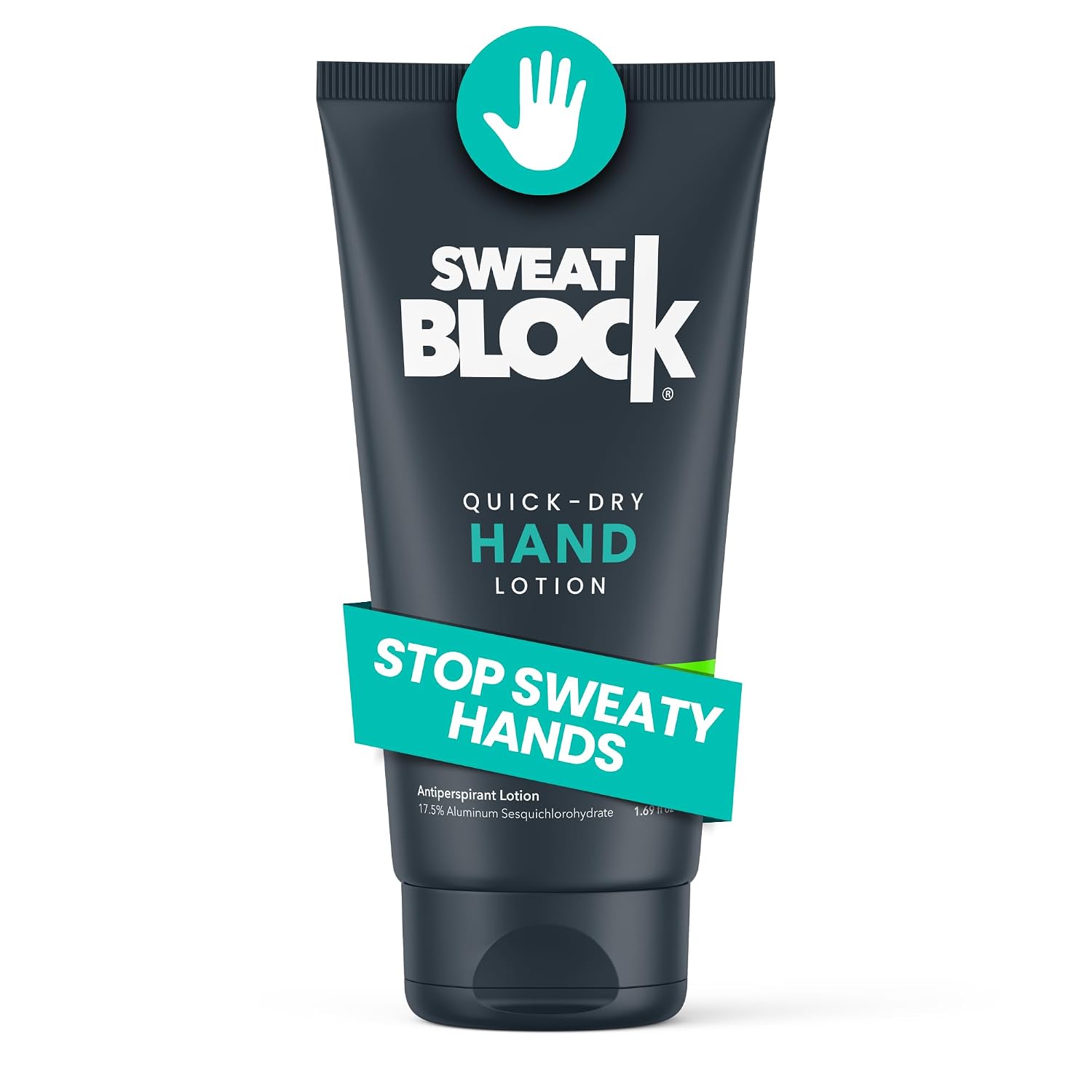 SweatBlock Antiperspirant Hand Lotion for Sweaty Palms 1.69 fl oz Travel Size Quick-Dry Hyperhidrosis Treatment for Men and Women Non-Irritating Dermatologist Tested Formula for Daily Confidence
